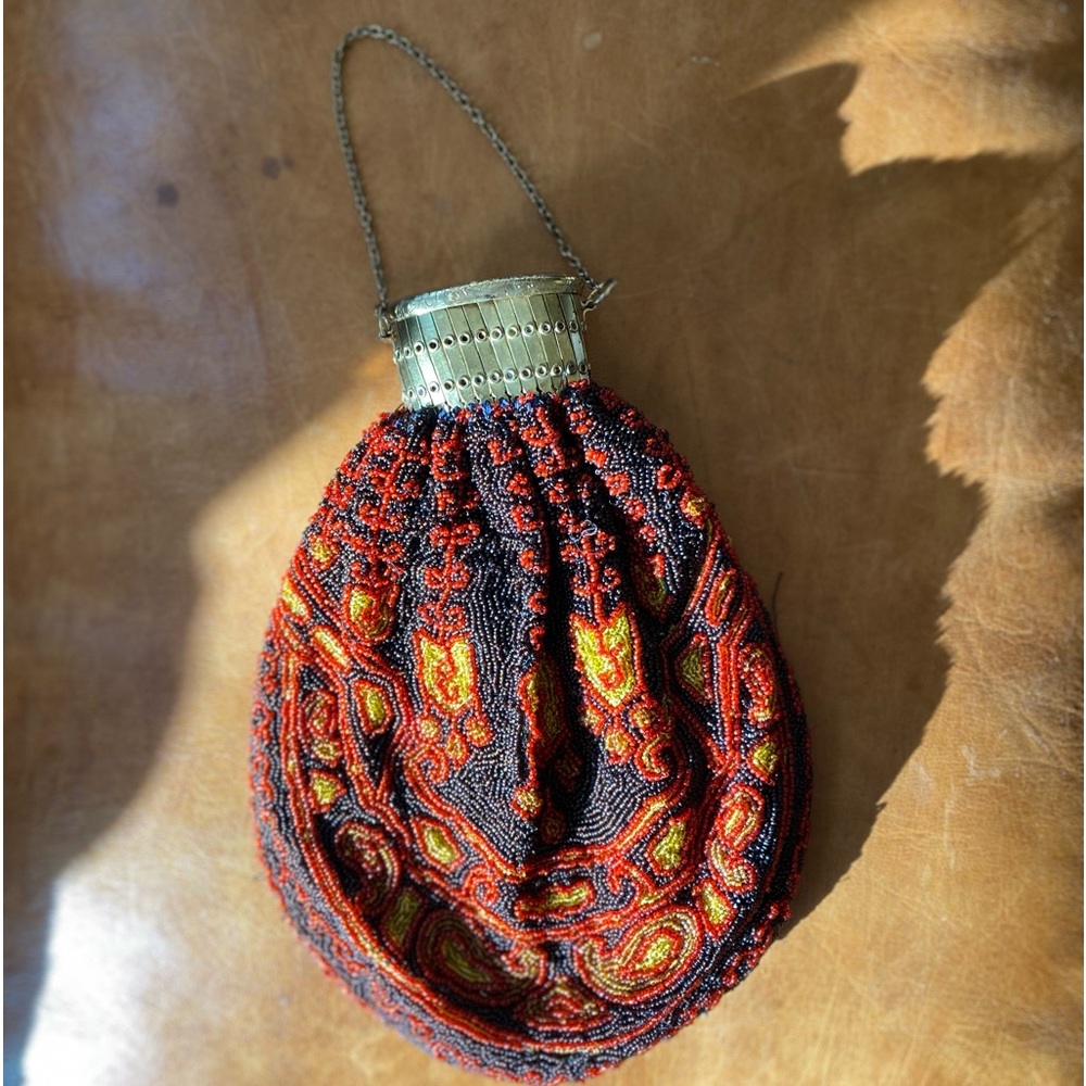 Antique Victorian hand bead purse